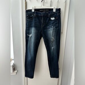 American Eagle Outfitters Dark Denim Jeans 14 SHORT